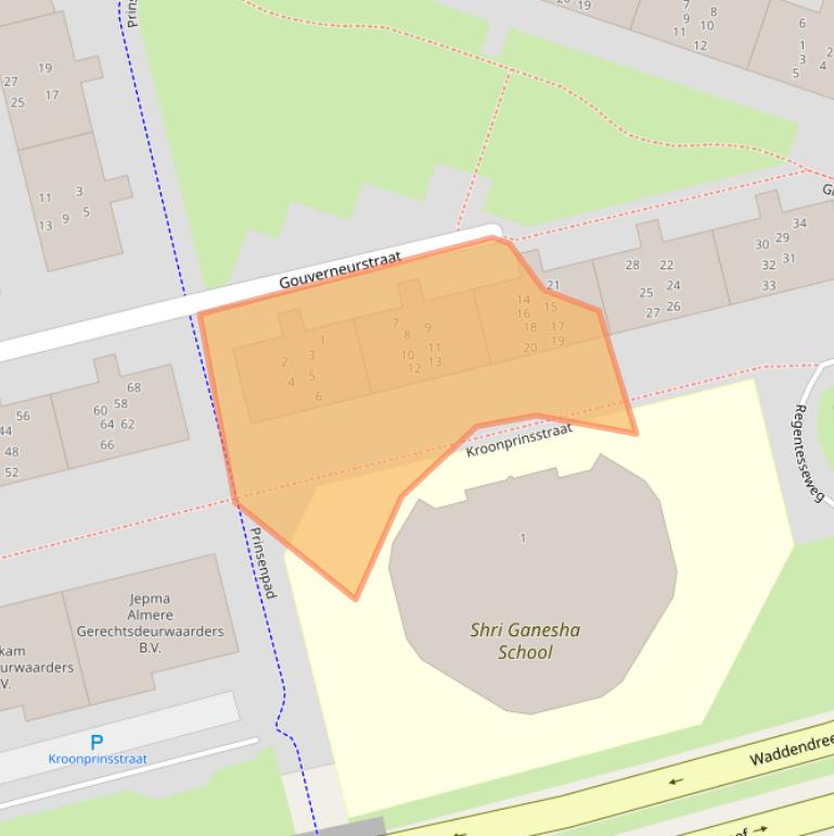 Kaart van postcodegebied 1312AD.