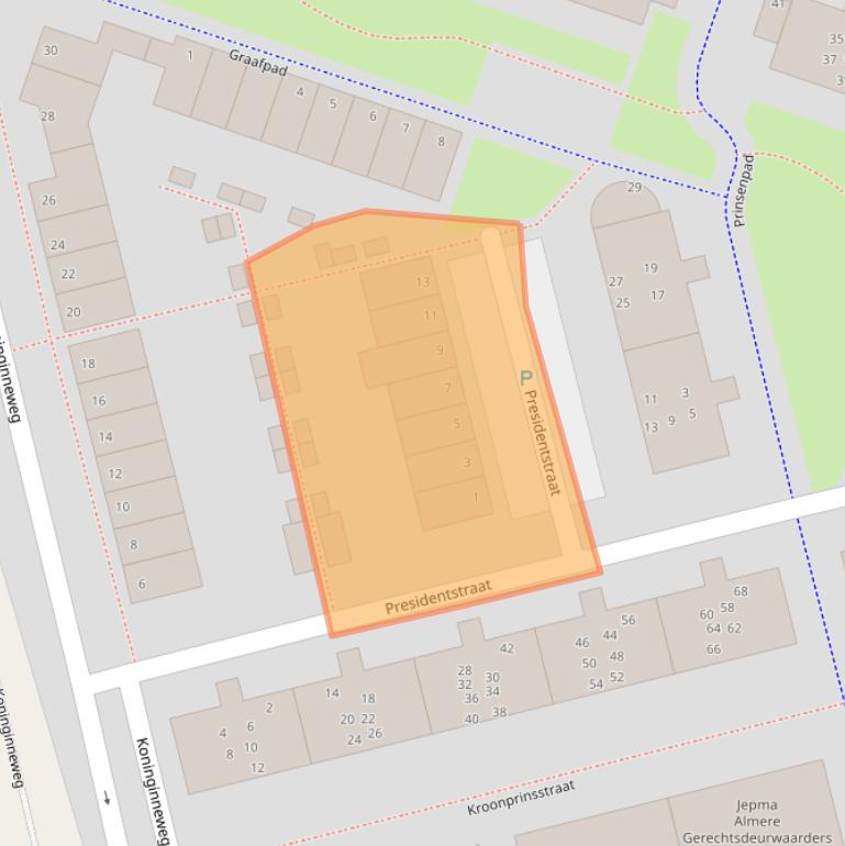 Kaart van postcodegebied 1312AN.