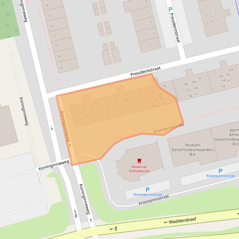 Kaart van postcodegebied 1312AP.