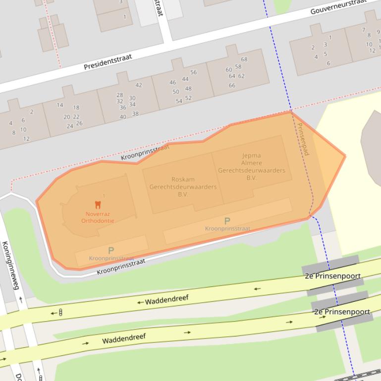 Kaart van postcodegebied 1312BE.