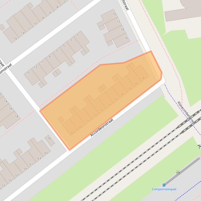 Kaart van postcodegebied 1312HC.