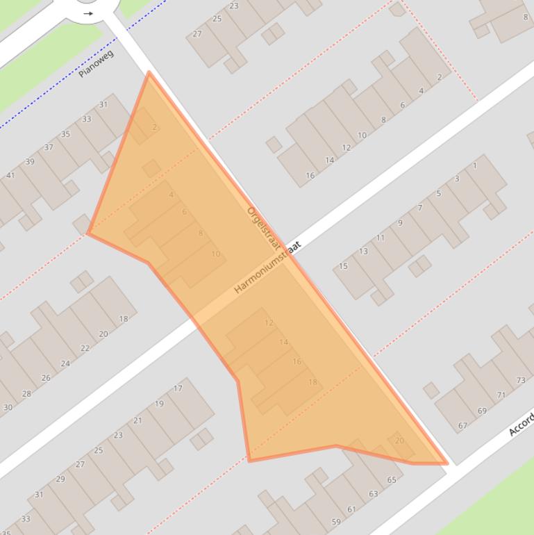 Kaart van postcodegebied 1312HH.