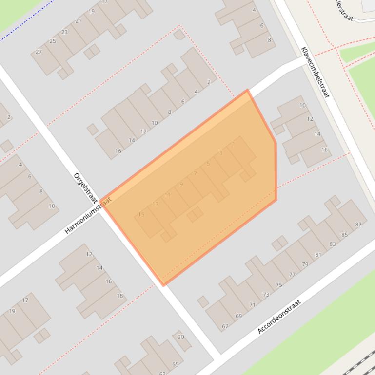 Kaart van postcodegebied 1312HJ.