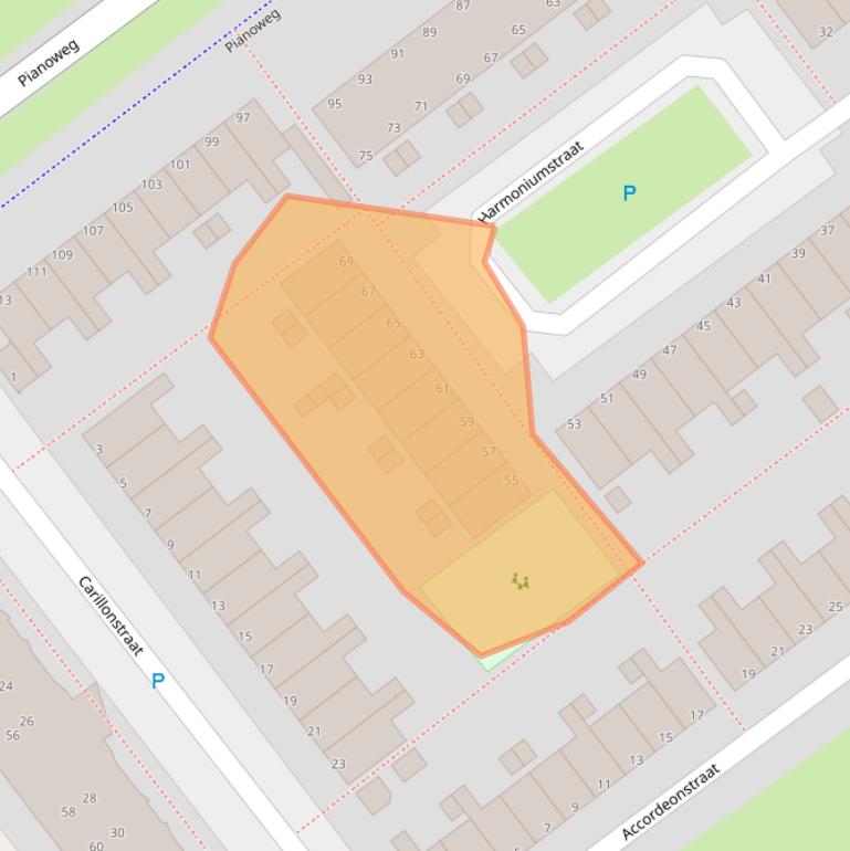 Kaart van postcodegebied 1312HL.