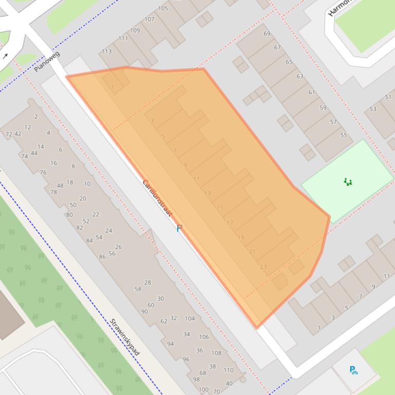 Kaart van postcodegebied 1312HR.