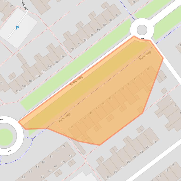 Kaart van postcodegebied 1312JA.