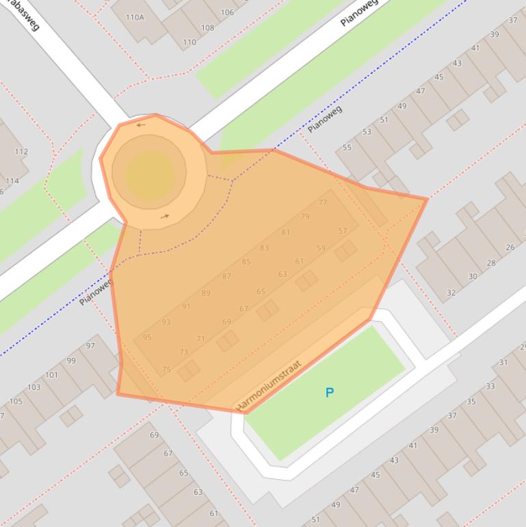 Kaart van postcodegebied 1312JB.