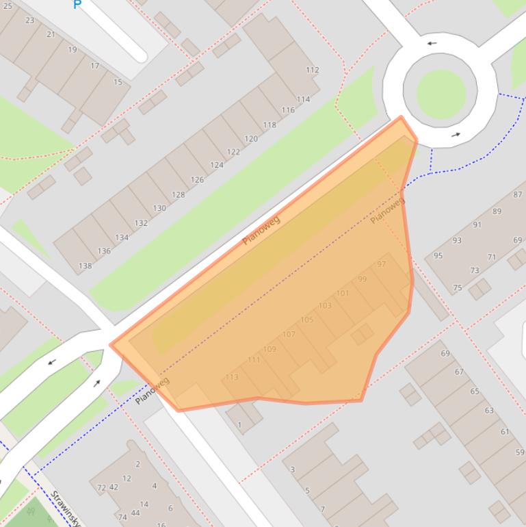 Kaart van postcodegebied 1312JC.