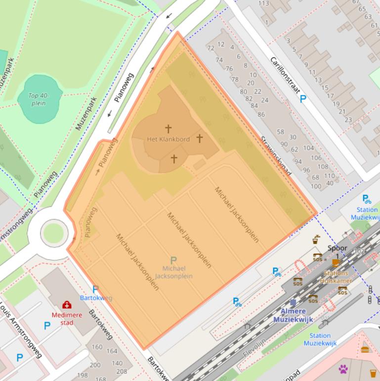 Kaart van postcodegebied 1312JD.