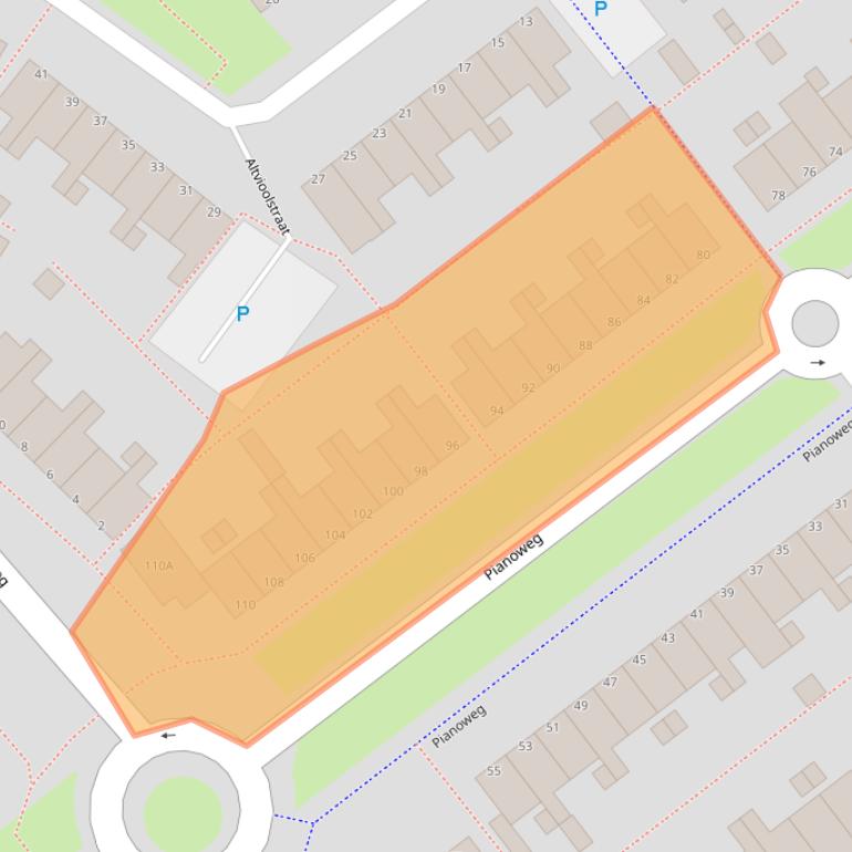 Kaart van postcodegebied 1312JJ.