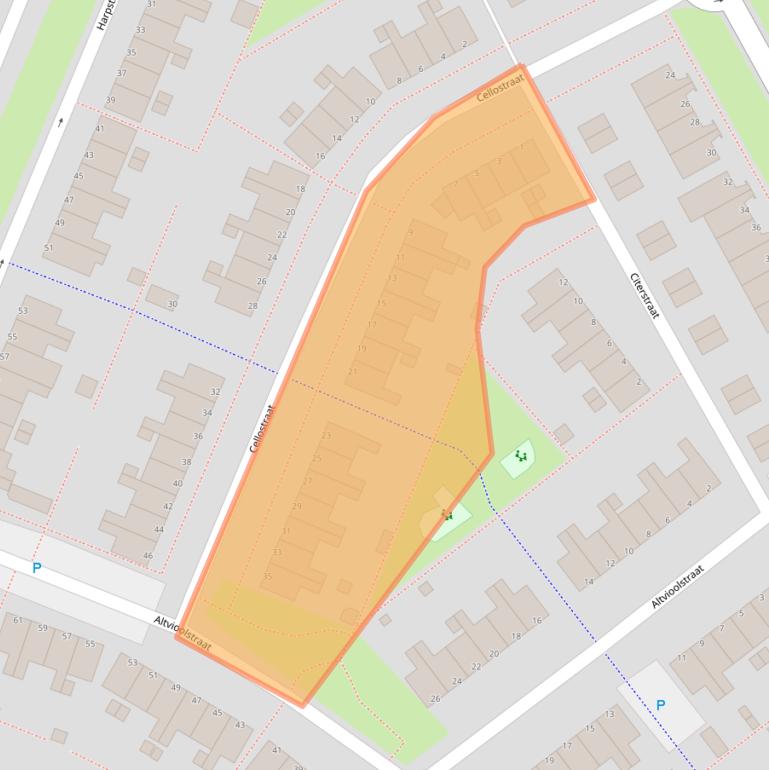 Kaart van postcodegebied 1312JS.