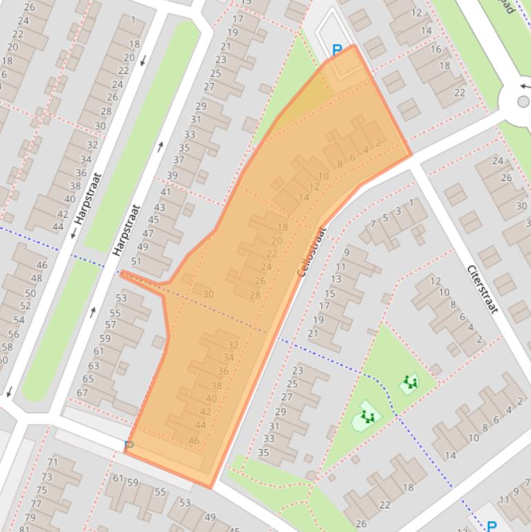 Kaart van postcodegebied 1312JT.