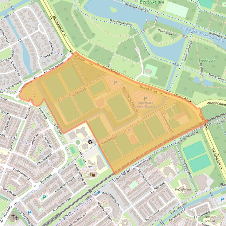 Kaart van postcodegebied 1312JW.