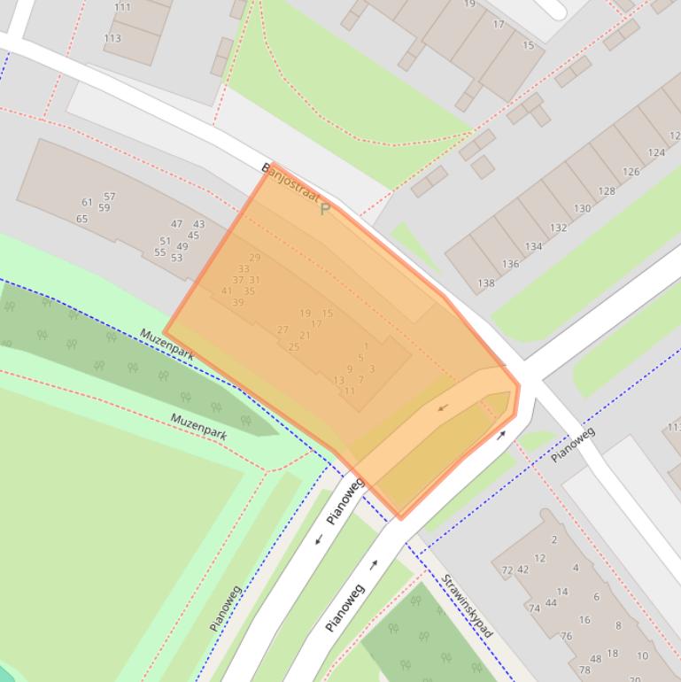 Kaart van postcodegebied 1312KA.