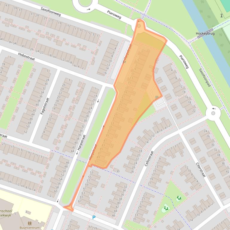Kaart van postcodegebied 1312KE.