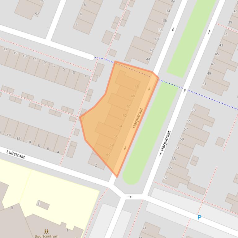 Kaart van postcodegebied 1312KN.