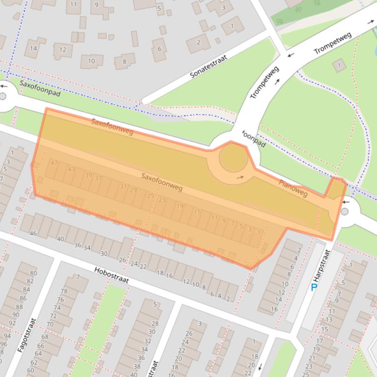 Kaart van postcodegebied 1312KR.