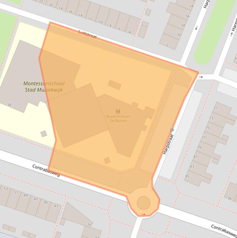 Kaart van postcodegebied 1312LG.