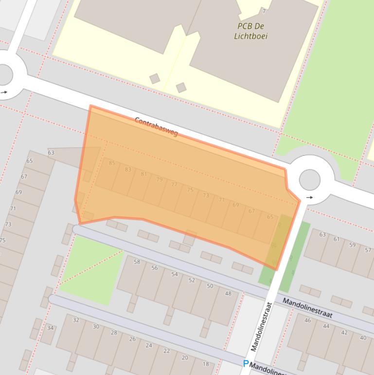 Kaart van postcodegebied 1312LP.