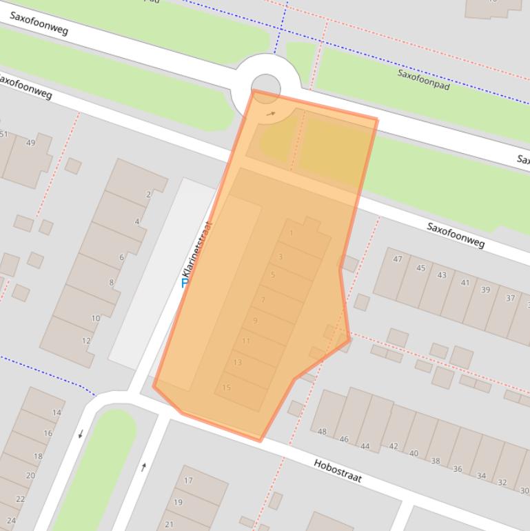 Kaart van postcodegebied 1312NB.