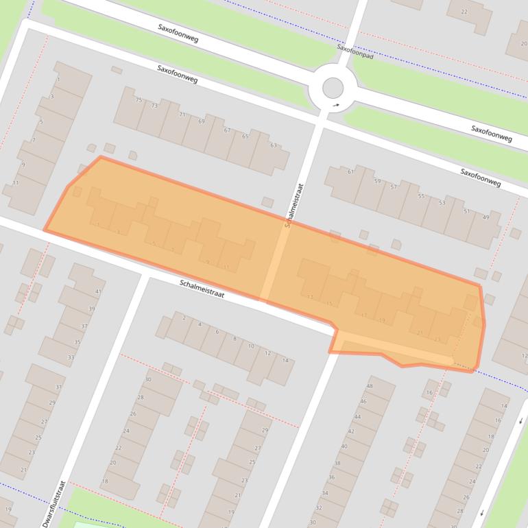 Kaart van postcodegebied 1312NR.