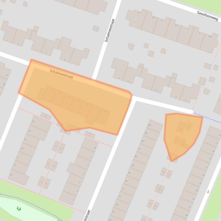 Kaart van postcodegebied 1312NS.