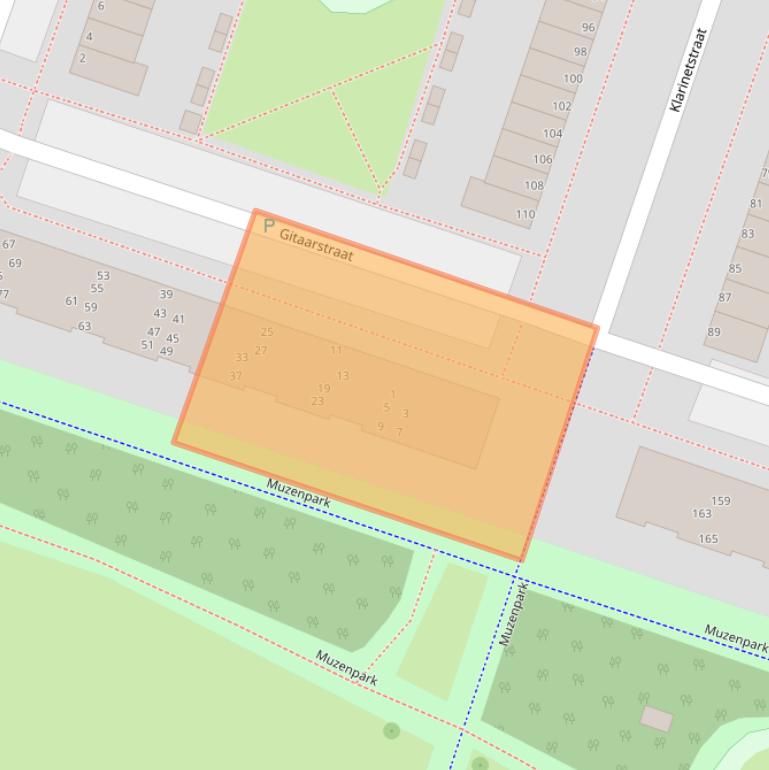 Kaart van postcodegebied 1312PR.