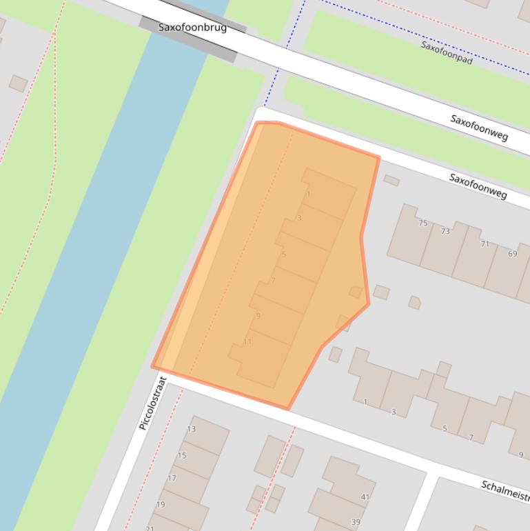 Kaart van postcodegebied 1312RB.