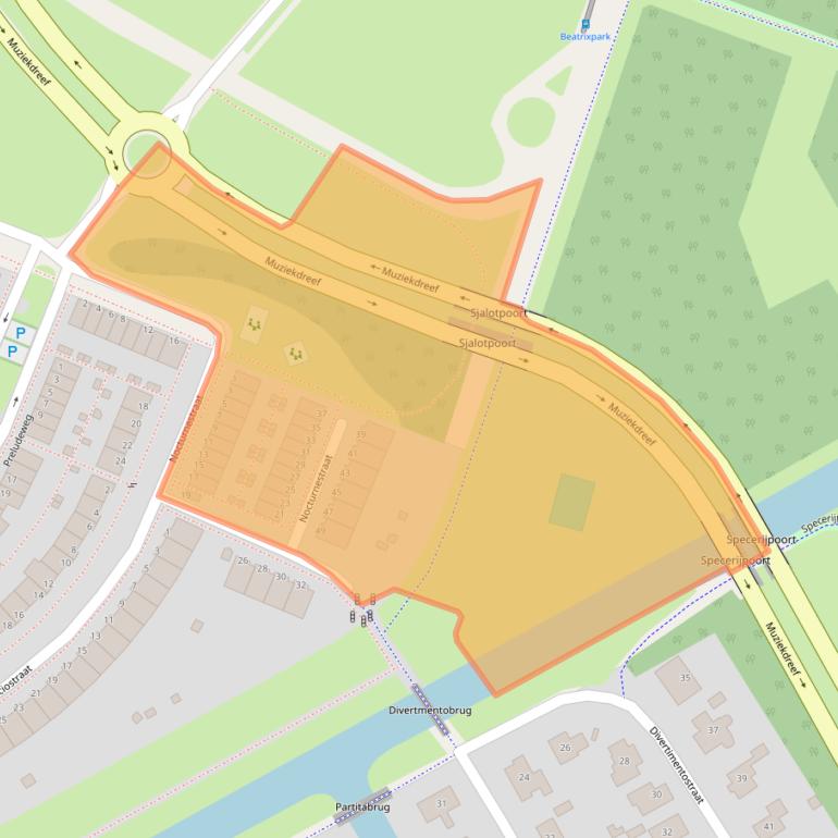 Kaart van postcodegebied 1312SB.