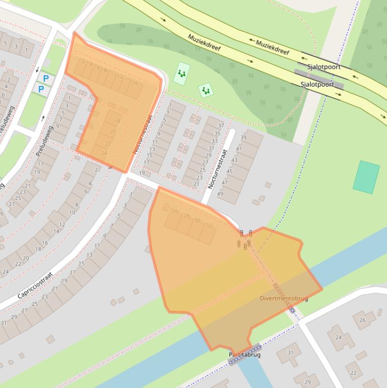 Kaart van postcodegebied 1312SC.