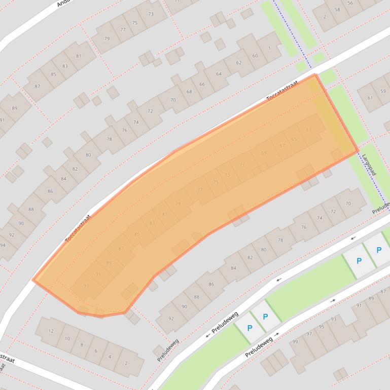 Kaart van postcodegebied 1312TL.