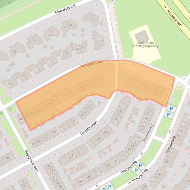 Kaart van postcodegebied 1312TR.