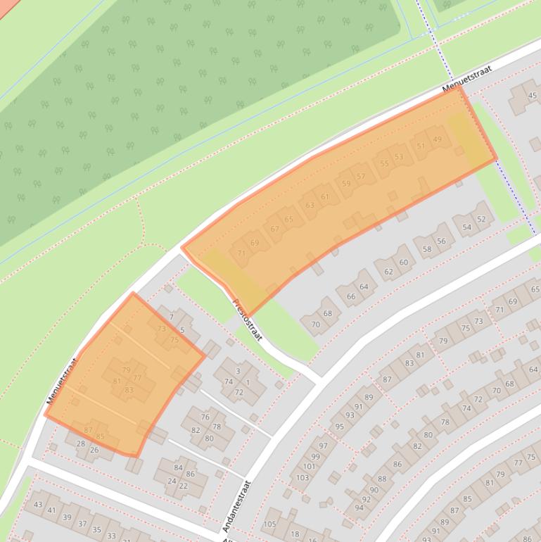 Kaart van postcodegebied 1312TZ.