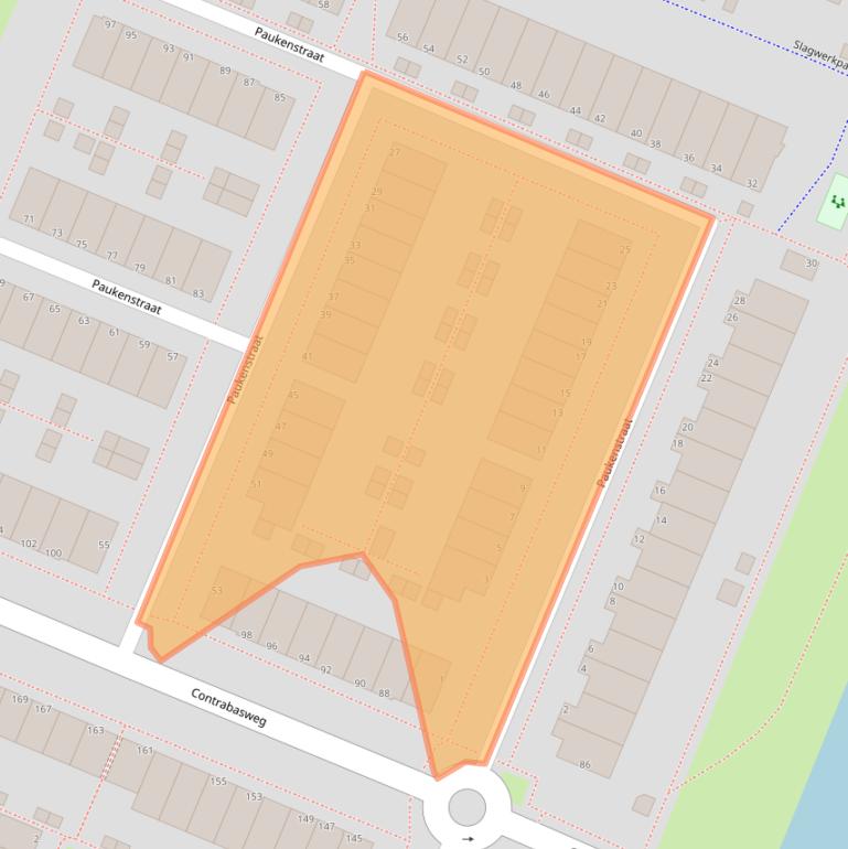 Kaart van postcodegebied 1312WJ.