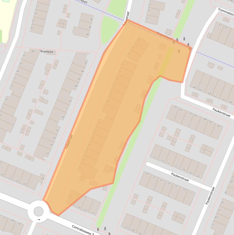 Kaart van postcodegebied 1312WT.