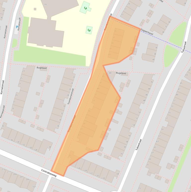 Kaart van postcodegebied 1312XB.