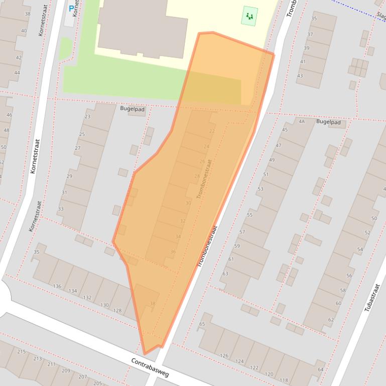 Kaart van postcodegebied 1312XD.