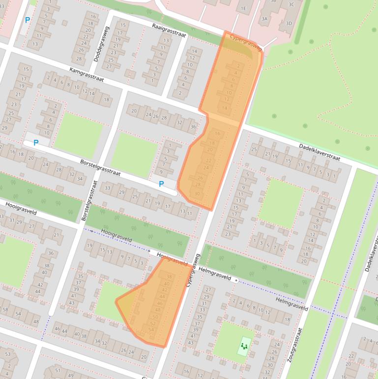 Kaart van postcodegebied 1313AL.