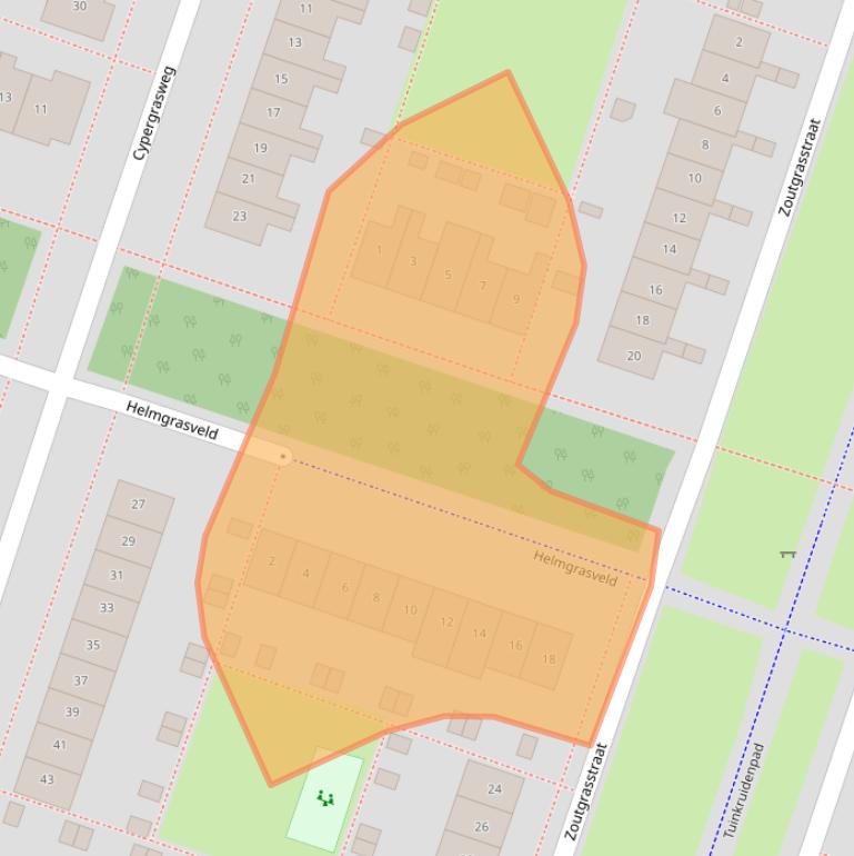 Kaart van postcodegebied 1313AS.
