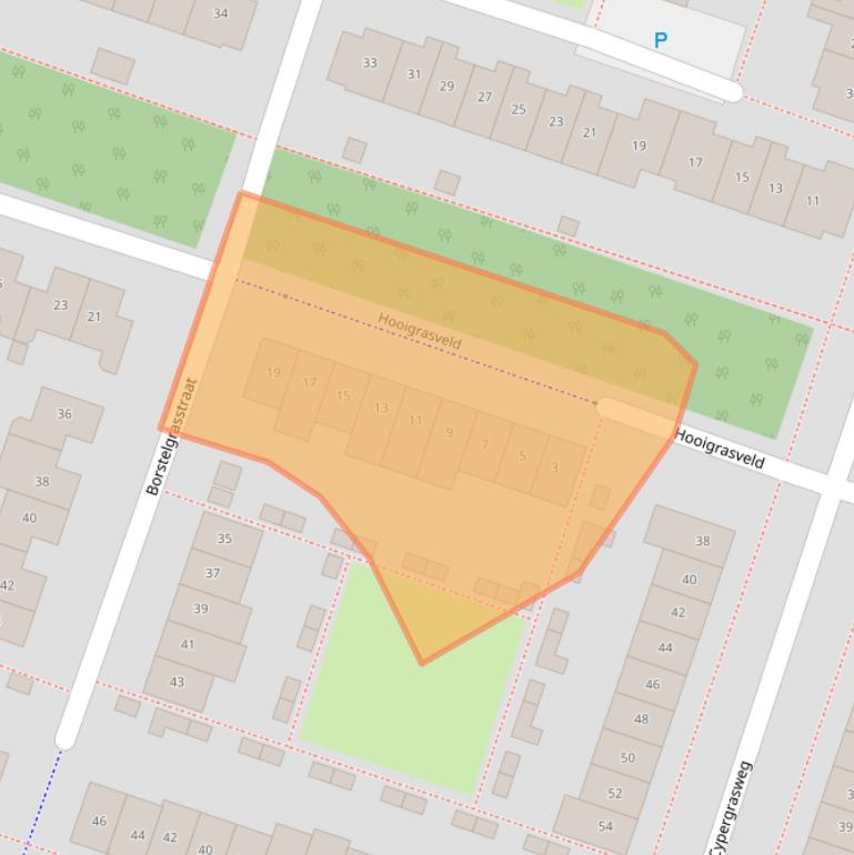 Kaart van postcodegebied 1313BJ.