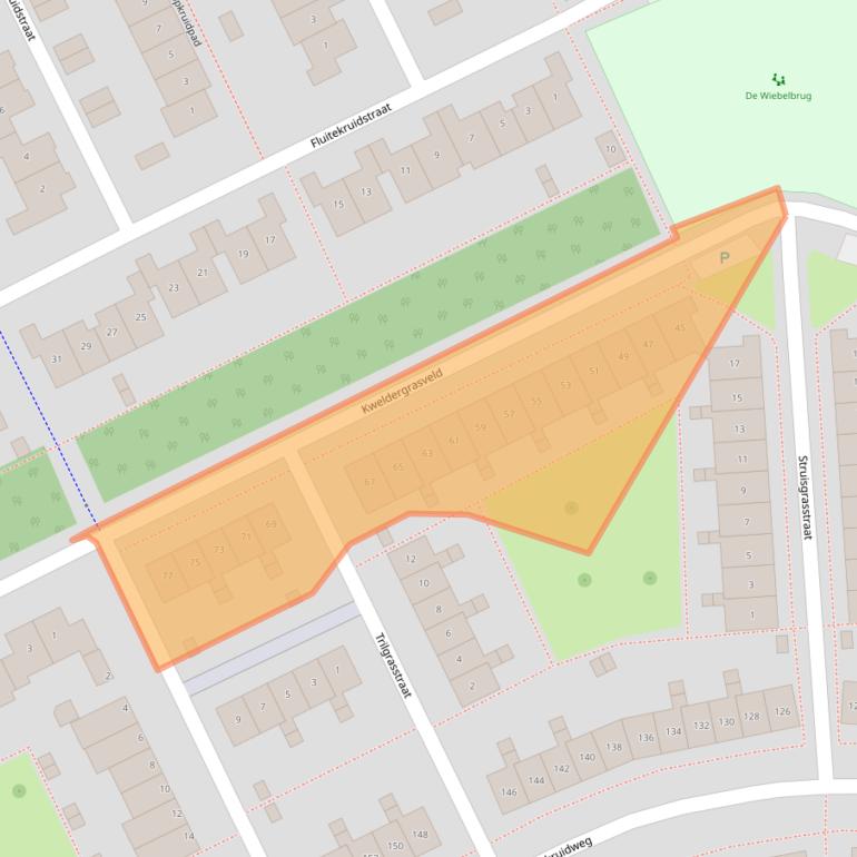 Kaart van postcodegebied 1313CB.