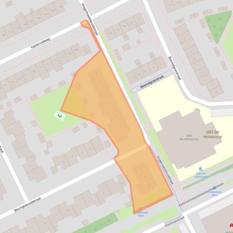 Kaart van postcodegebied 1313CE.