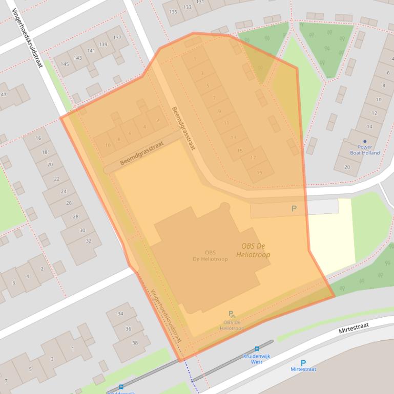 Kaart van postcodegebied 1313CM.