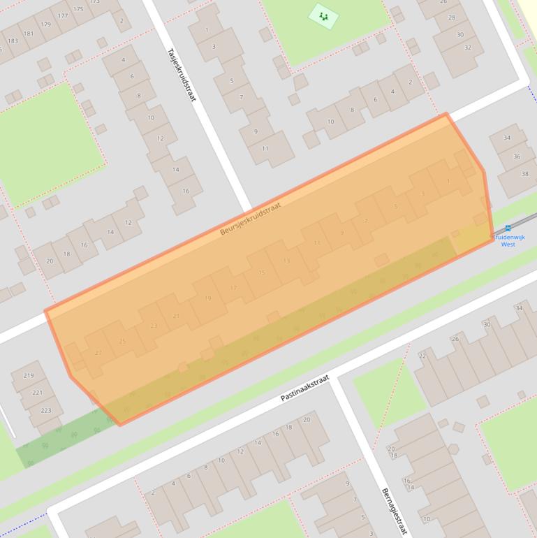 Kaart van postcodegebied 1313DA.