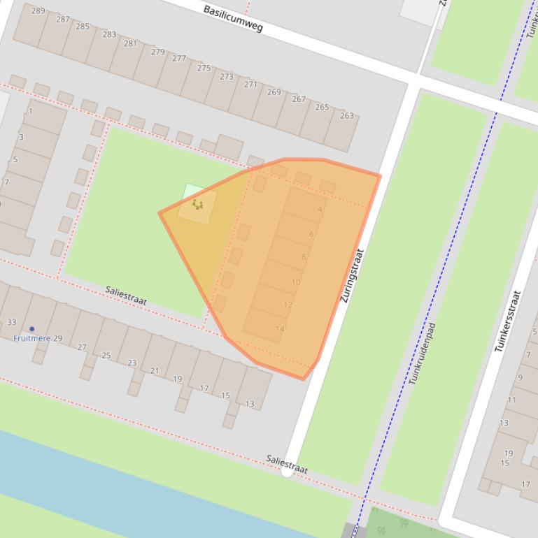 Kaart van postcodegebied 1313EA.