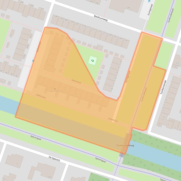 Kaart van postcodegebied 1313EB.
