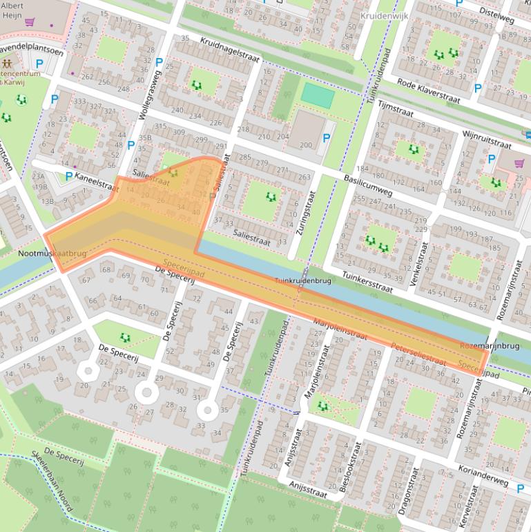 Kaart van postcodegebied 1313EC.