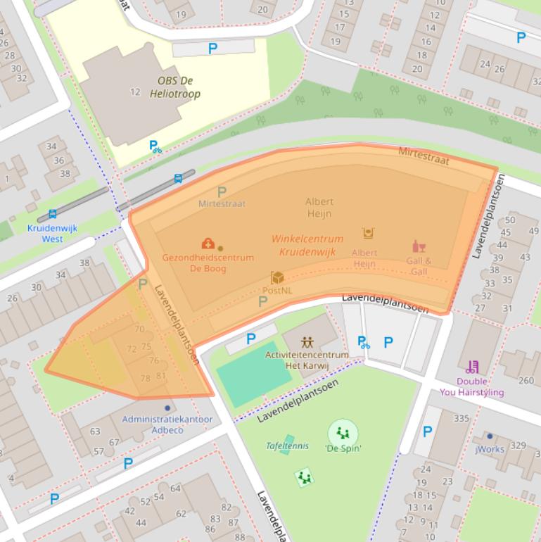 Kaart van postcodegebied 1313GA.