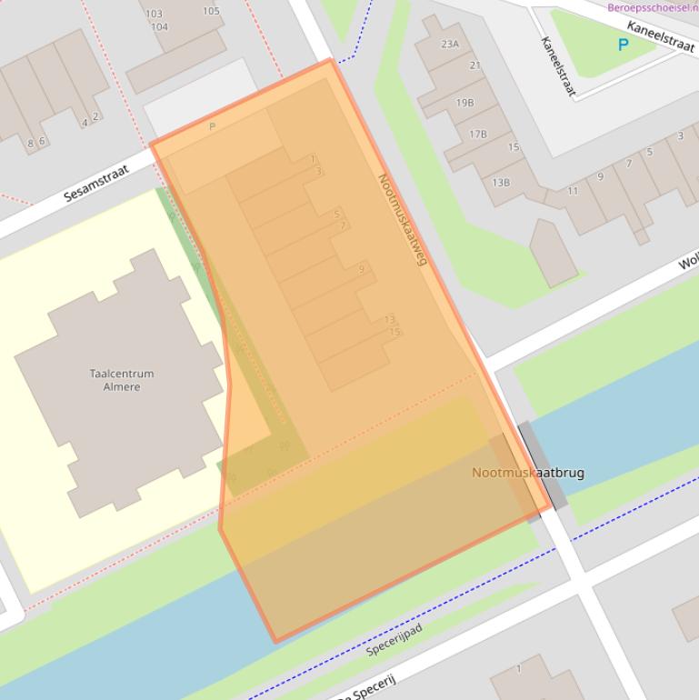 Kaart van postcodegebied 1313GE.