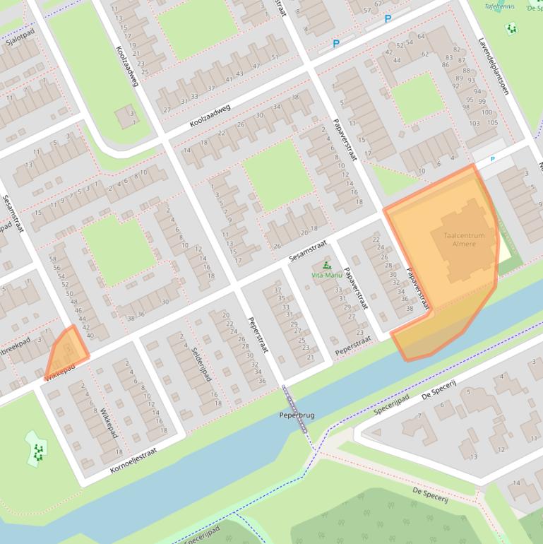 Kaart van postcodegebied 1313GS.